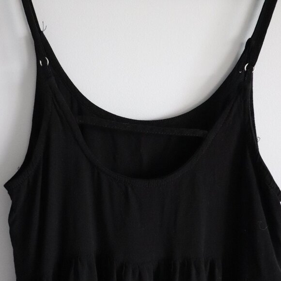 Harlow Women's Black Sz XS Tiered Strappy Relaxed Bohemian Flowy Mini Dress - Picture 6 of 11